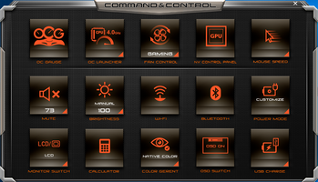 The AORUS Command & Control main menu