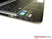 Like the predecessor model, the new Aspire V3-571G has its connections in the front area...