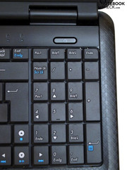 ...with an extra number pad invites longer typing work. ...with an extra number pad invites longer typing work.