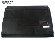 The case tray in a closed state. It's based on Clevo's barebone, the W860CU