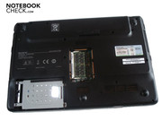 The RAM and the hard disk are accessible over two covers in the case's bottom