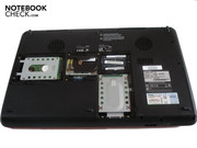 The case tray in an opened state. The components look comparably small due to the X500's vast size