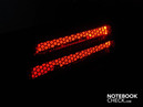 The loudspeaker openings are illuminated The loudspeaker openings are illuminated