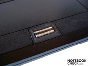 A fingerprint scanner is located between the touchpad keys.