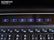 8 "hot keys" allow fast access to important functions.