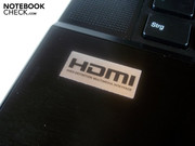 The HDMI-out transmits video and sound in high quality.
