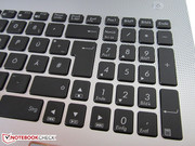 The number pad's key width is reduced.