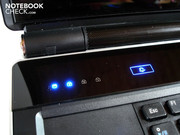 Above the keyboard is a touch sensitive panel. Above the keyboard is a touch sensitive panel.