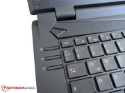Three extra keys are mounted on the left of the keyboard.