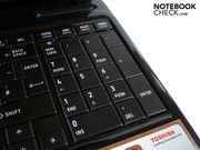 Toshiba has also accommodated a dedicated number pad.