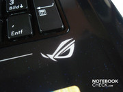 "Republic of Gamers" logo on the wrist rest