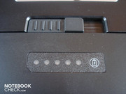 The battery has a status display The battery has a status display