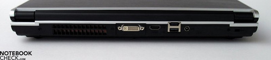 Back Side: Fan, DVI, HDMI, USB 2.0, eSATA, Power Connector, Kensington Lock Back Side: Fan, DVI, HDMI, USB 2.0, eSATA, Power Connector, Kensington Lock