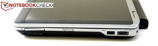 Right side: ExpressCard/34, WiFi-transmitter, USB 3.0, eSATA-USB-2.0-combined