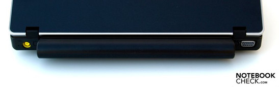 Back: power supply, battery, VGA Back: power supply, battery, VGA