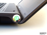 On-switch in the hinge, max. opening angle: ca. 140 degree