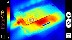 Thermography: Hotspots are easily visible