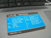 Sony Vaio VGN-FE31B view Sony Vaio VGN-FE31B view