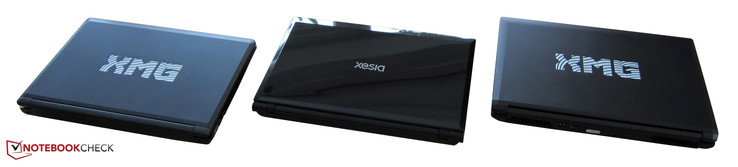 from left to right: Schenker XMG A502, Xesia M501 & XMG P502 from left to right: Schenker XMG A502, Xesia M501 & XMG P502