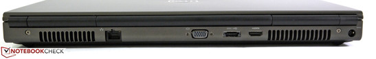Rear: LAN, VGA, eSATA/USB 2.0 combo, HDMI, power socket