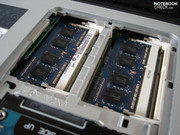 The four RAM slots accommodate a maximum of 16 GBs. The four RAM slots accommodate a maximum of 16 GBs.