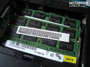 The X500-121 has capacity of eight GB DDR3-RAM (two modules each with 4096 MB).