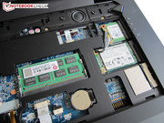 Here you can see the internal memory, the mSATA-SSD and the wireless module.
