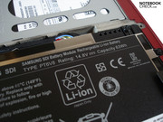 The Lithium-Ion battery is attached with screws.