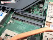 A maximum of 32 GB can be installed in the four RAM slots.