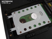 Up to two hard disks fit in the Qosmio's case...