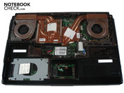 The case tray in an opened state. Opening is easy, only a few screws have to be removed