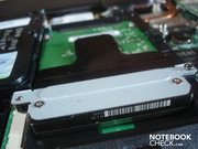 The hard disk is fixed above with a panel The hard disk is fixed above with a panel