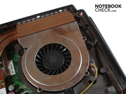The case's right fan exclusively takes care of the processor's waste heat