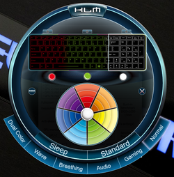 RGB lighting for three separate sections of the keyboard