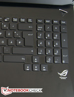 Big arrow keys are located between the keyboard and number pad.