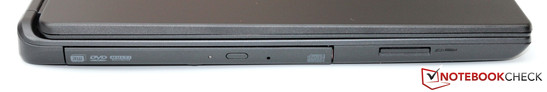Left: DVD burner, card reader