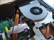 The case fan has been placed on the back left, which is why this area heats up in particular.