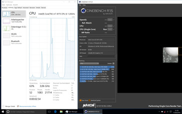 The CPU even reaches up to 3.06 GHz under Windows, but the clock drops heavily over the course of the test.