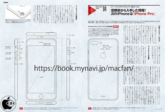 Concept drawings of the front and back of the iPhone 7 Plus (Source: book.mynavi.jp/macfan)