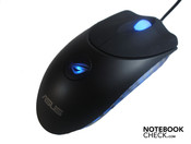 The mouse has a blue light...