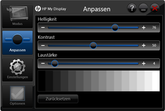 In addition to the system's energy options, the brightness can also be controlled via HP's "My Display"
