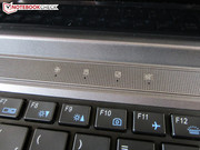 The status LEDs above the keyboard have been adapted.