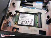 An mSATA slot is revealed when the corresponding hard drive is removed.