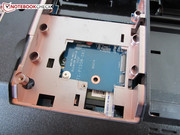 The solid-state drive blocks the view on one mSATA slot.