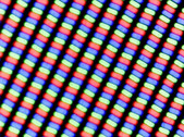 RGB pixel structure under a microscope.
