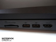 followed by an 8-in-1 card reader, two USBs and an HDMI port.