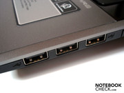 A matter of taste: Three USB 2.0 ports sit right next to each other