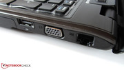 External monitors can be connected using the VGA or the HDMI interface.