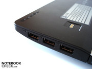 Three USB 2.0 ports are in immediate vicinity of each other.