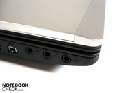 Three audio ports and a FireWire port on the left-hand side Three audio ports and a FireWire port on the left-hand side